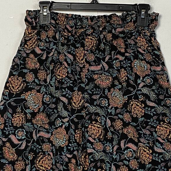 Sonoma Goods For Life Black Floral Wide Leg Boho High Rise Pants Size Medium - Picture 4 of 12